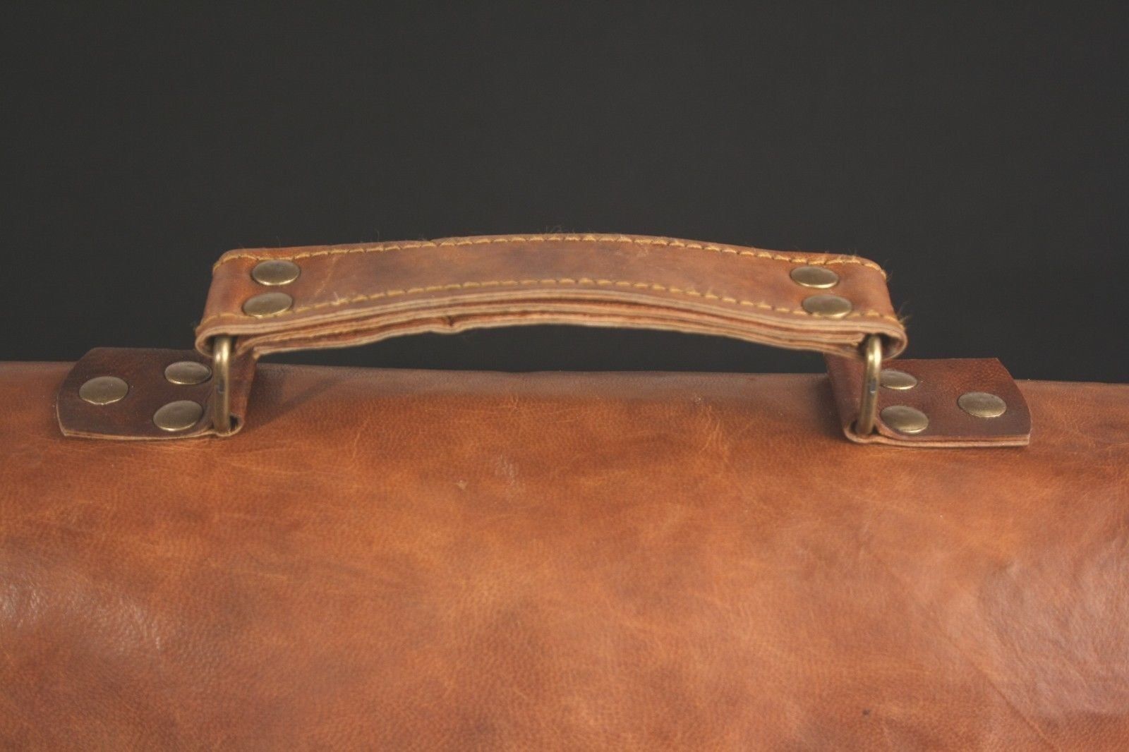 Laptop Bag Men's Genuine Vintage Brown Leather Messenger Shoulder Briefcase 24Hr Smart